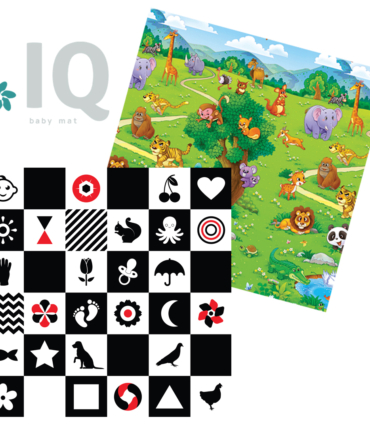 IQ sklopiva  podloga sa dva lica  Kontrasti + Zoo vrt 150x200x1 cm